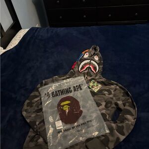 Bape Gray Shark Camo Hoodie